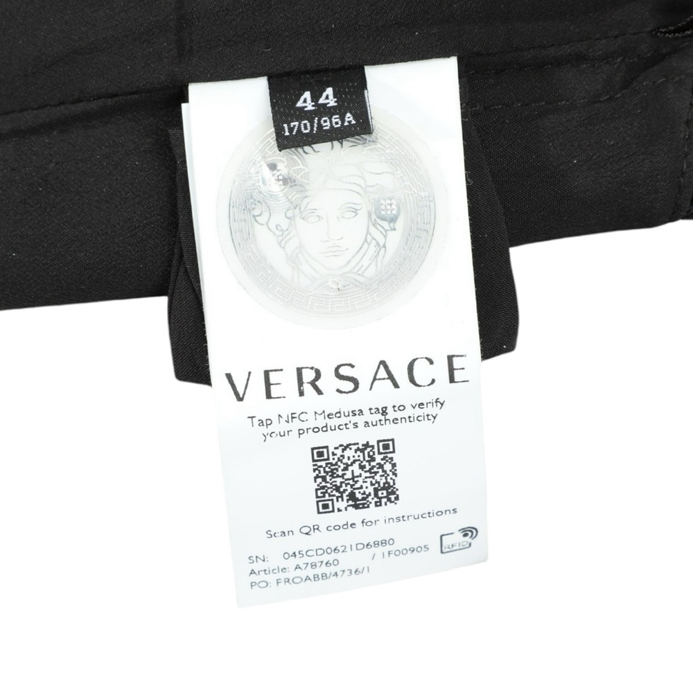 Versace Blue Multi-color Seashell Print Crop Top with Black Lace EU Size 44 - Picture 12 of 13